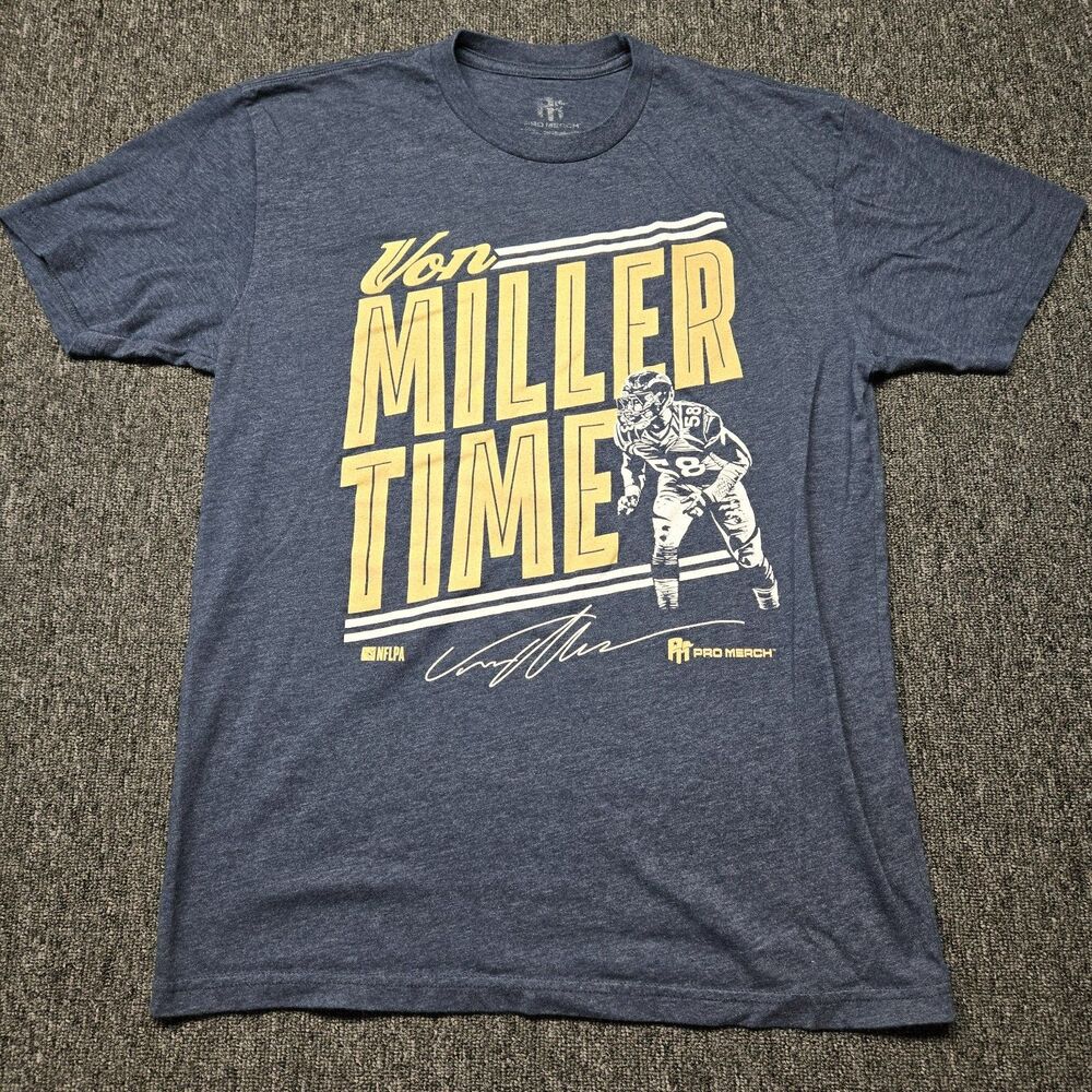 Von Miller Men’s M Denver Broncos #58 Blue NFL Pro Merch Graphic T‑Shirt